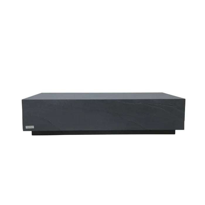 A solid black, rectangular concrete coffee table, likely from the Elementi Colorado series.