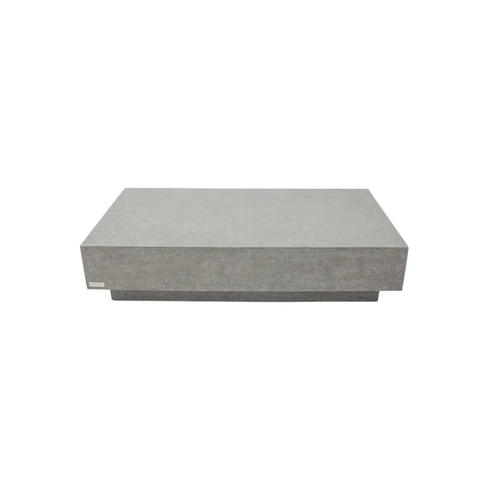 A rectangular outdoor coffee table in a space grey finish, part of the Elementi Home Tevere series.