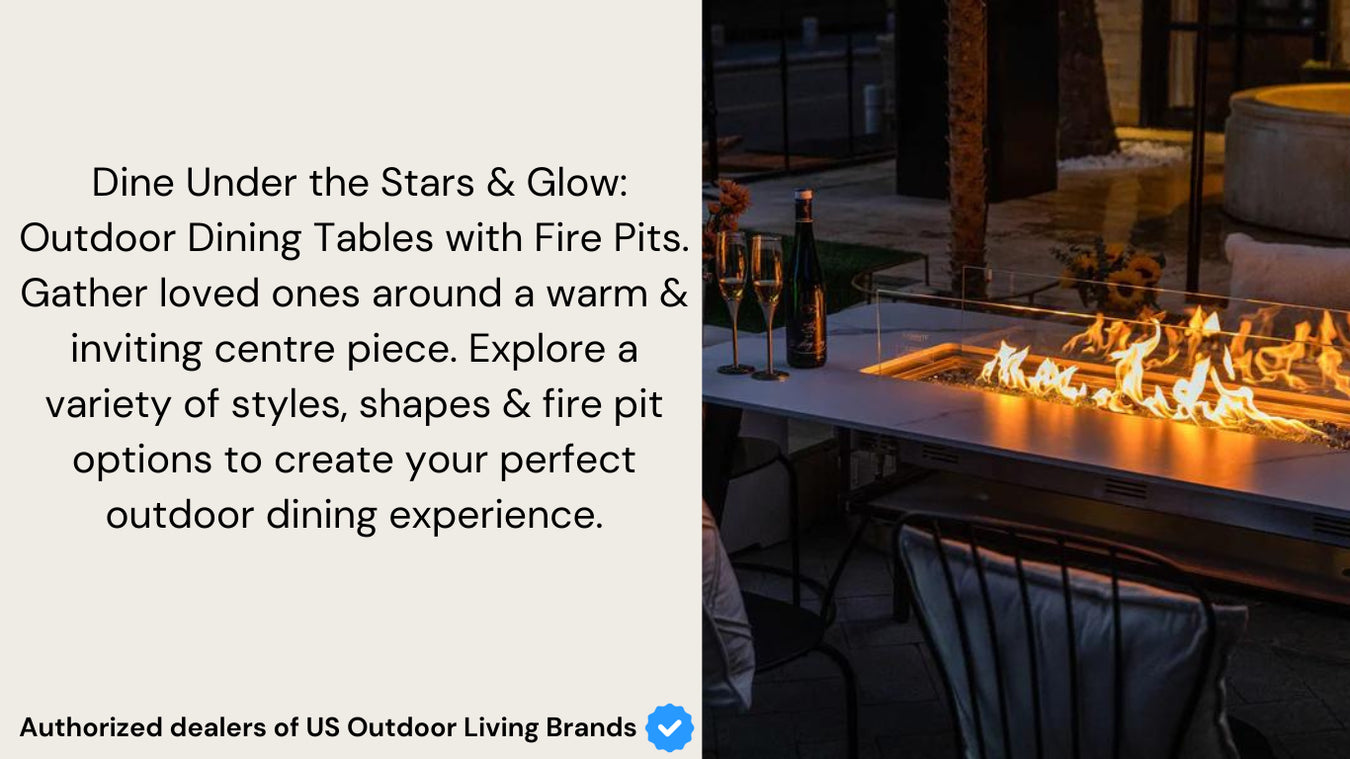 Outdoor Dining Table with Fire Pit