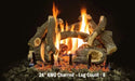 24inch arizona wethered oak charred grand canyon gas logs burning on fire rocks and burner