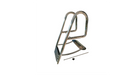 Metal boarding boat ladder with installation hardware on a white background