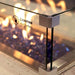 48 inch rectangular fire pit glass wind guard on a white background close up