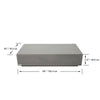 A grey rectangular Elementi Home Colorado L60 Concrete Coffee Table is shown with overlaid dimension lines indicating a length of 60 inches, a width of 30 inches, and a height of 14 inches.