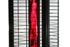 A detail shot highlighting the warm glow and sturdy construction of a propane patio heater.