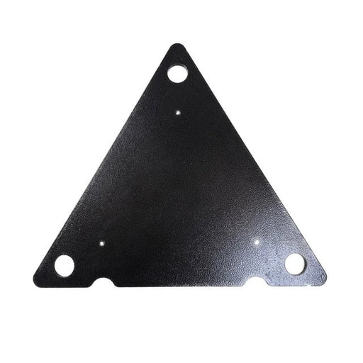 Triangle-shaped weighted base for patio heater.