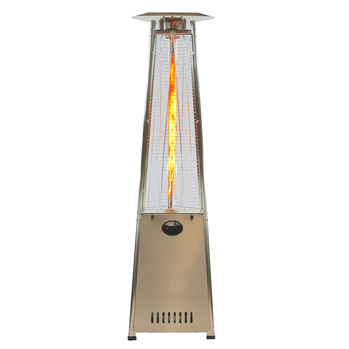 Enjoy radiant warmth and a cozy ambiance with the RADtec 93" Pyramid Flame Propane Patio Heater.