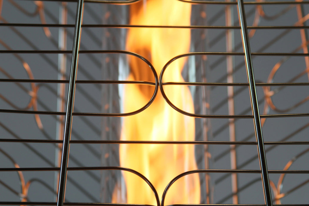 Close-up of a patio heater flame.