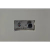 Image of a rectangular control panel on a light-colored fire pit with two knobs and labels for ignition and flame height.