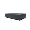 A rectangular coffee table, likely made of GRC (Glass Fiber Reinforced Concrete), in a dark grey or black color, consistent with the Colorado line.