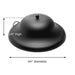 A black aluminum fire pit cover with two handles and a ball finial on top. The cover is round and has a domed lid. It is designed to protect a fire pit from the elements. The cover is 44 inches in diameter and 14 inches high.