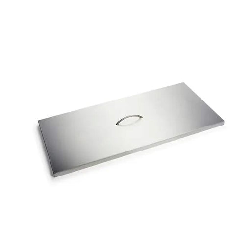 rectangle fire pit lid and fire pit cover with handle on a white background