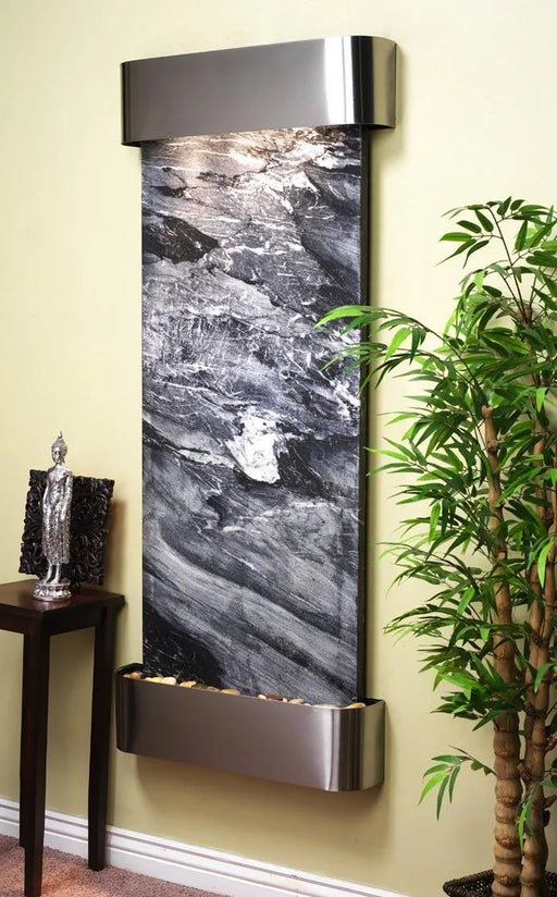 adagio wall mounted water fountain with pebbles