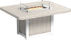 Outdoor dining fire pit table with glass wind guard