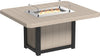 Durable outdoor fire pit table, perfect for entertaining guests. Features a weather-resistant design, glass wind guard, and propane-powered fire pit.