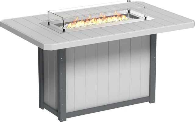 LuxCraft Lumin Fire Table 79" Bar Height Fire Pit Table | Lux Yard and ...