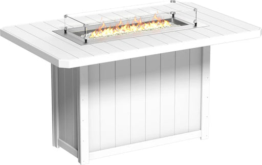 white rectangular fire pit table that is stylish and functional addition to your outdoor space.