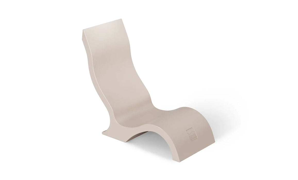 pool chair with lumber support and headrest on a white background