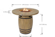 high top fire pit table and chairs dimensions on a white background