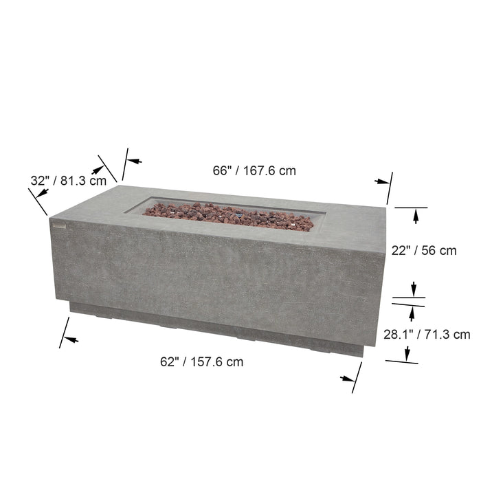 light grey high performance table by elementi measurement breakdown