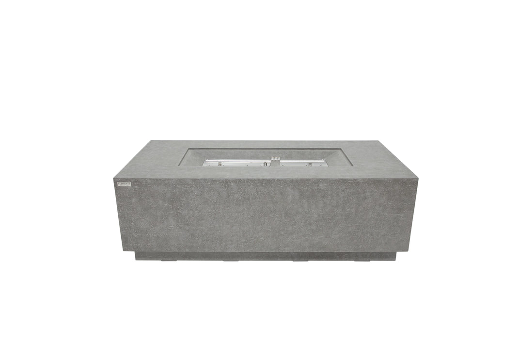 light grey high performance cast concrete fire table by elementi