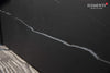 OFP121BB Bulgaria Black Varna Marble Porcelain Fire Table close up