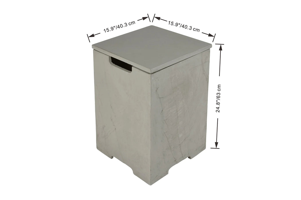 ONB404SG space grey GFRC square tank cover for element fire pits measurements