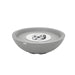 Gray fire pit bowl with a metallic interior on a white background