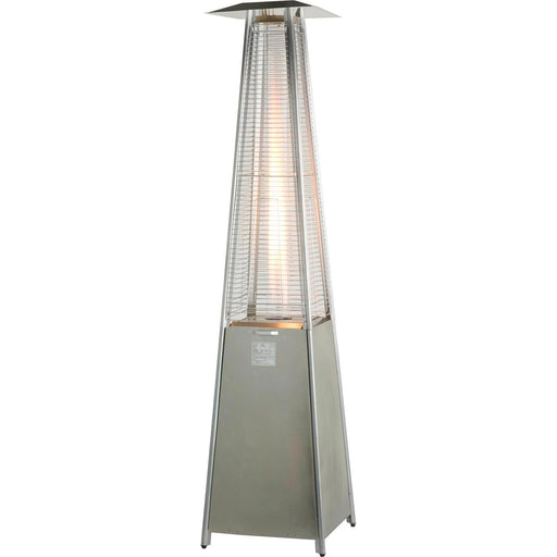 A stylish patio heater that provides warmth and ambiance to outdoor spaces