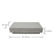 A diagram showing the dimensions of the Elementi Home Tevere Rectangle Space Grey Outdoor Coffee Table. The length is 60 inches (152.4 cm), the width is 30 inches (76.2 cm), and the height is 14 inches (35.6 cm).