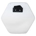 White hexagonal floating dock with a black component on a white background