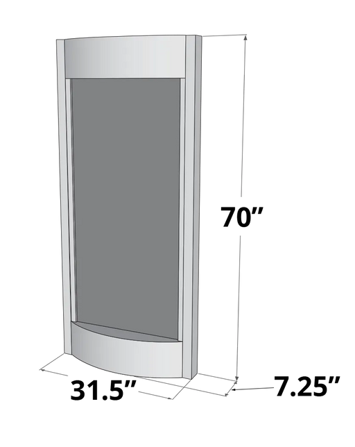 Wall-mounted water feature with a curved design, showcasing the water flow area.