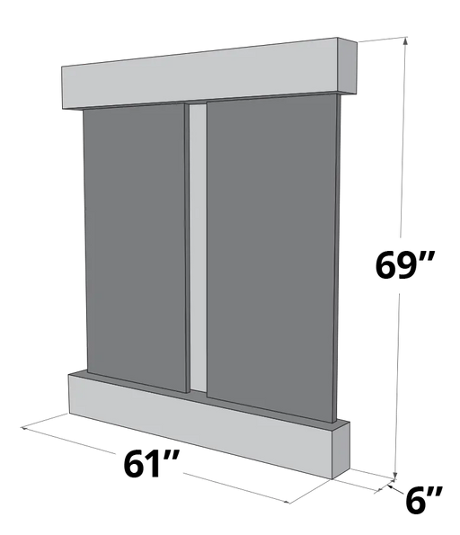 wall mounted water feature adagio dimensions