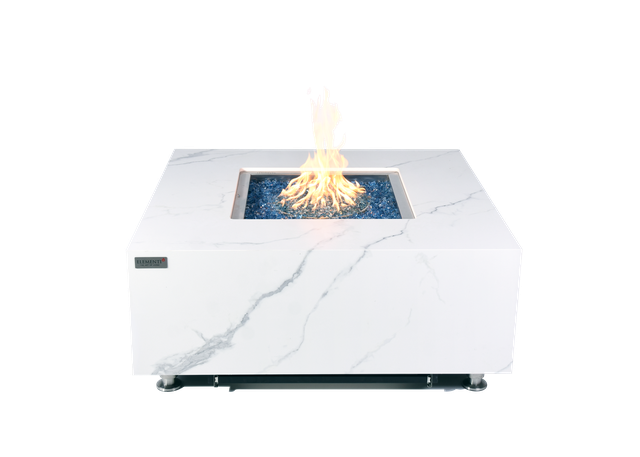 Elementi Plus BIANCO Marble Porcelain Fire Table