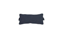 Rectangular dark gray outdoor headrest pillow for chaise with a subtle textured pattern on a white background