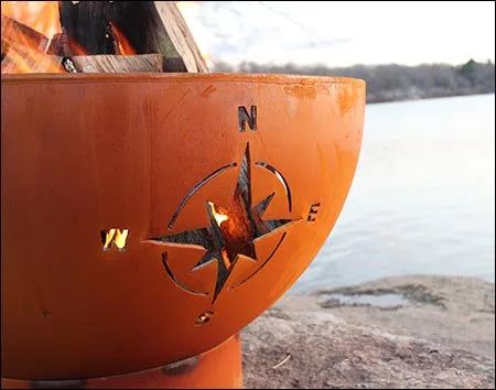 Fifthroom Carbon Steel Compass Wood Burning Fire Pit