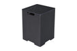 elementi ONB401BW porcelain square tank cover black on a white background