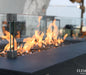 rectangle fire pit table with glass guard close up