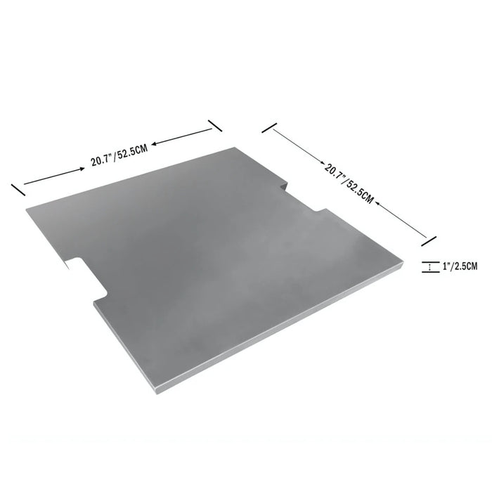 elementi fire table stainless steel lid ONF01220D for square fire pit table measurement breakdown