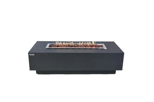 elementi granville propane fire pit table rectangular in dark grey 27inch OFG121LG on a white background