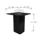 black high top fire pit table with glass windscreen with dimensions