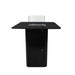 black elementi fire pit table with glass windscreen on a white background