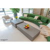Two grey rectangular Elementi Home Colorado concrete coffee tables arranged in a modern living space.