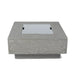 square fire pit table with silver stainless steel square lid on fire table