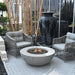 round table fire pit in patio