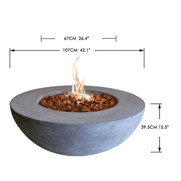 round fire pit table dimensions