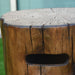 natural stump redwood tank cover top view close up