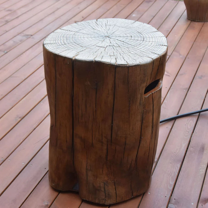 elementi redwood natural stump tank cover with flat surface