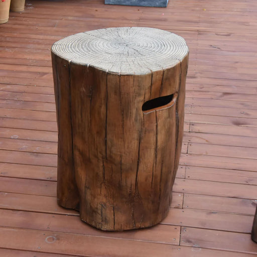 elementi manchester natural stump rank cover in redwood colour on outdoor deck