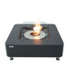 elementi perth ethanol fire table ECG02SG with square windscreen on white background