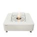 elementi perth ethanol fire table cream white ECG02CW with square wind screen on a white background